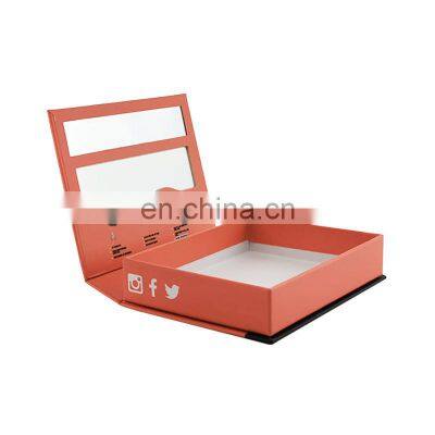 Small size packaging box with custom window glitter paper inside luxury box for eyelash eyebrow cream box for cosmetics