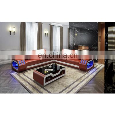 LED light Modern Style living room sofas set furniture multi-functional sofas sectionals