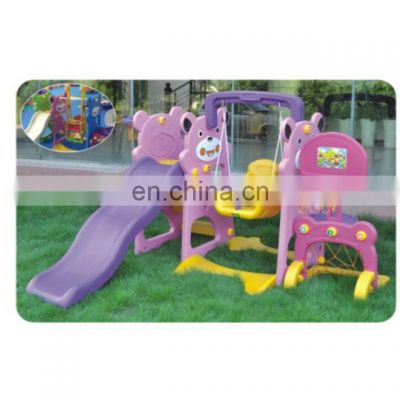 Home Use cute baby colorful multifunctional children plastic playground sport toys kids swing and Slide combination