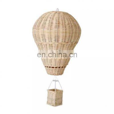 White Rattan Hot Air Balloons Hanging Decor Cheap Weave Wicker Nursery Decor Wholesale