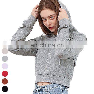 Womens Sweatshirt Slim Street Coat Custom Running Wear Long Sleeve Gym Fitness Jackets Women Short Hooded Zipper Yoga Jacket