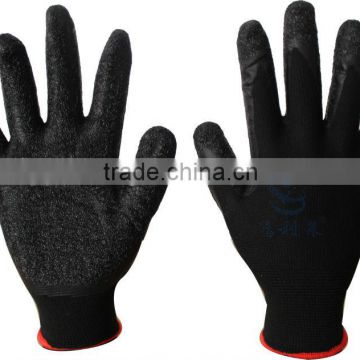 crinkled latex glove/cut resistant glove/safety glove