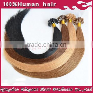 Qingdao elegant top quality Brazilian U tip hair extension,various color hair extension wholesale