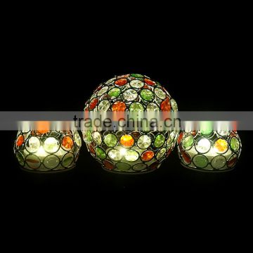 Led Christmas Glass Sphere Ball Light Decoration With Gem