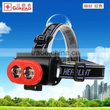 Goread GD32 pig nose red plastic High bright LED head lamp cheap head torch
