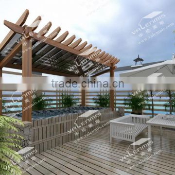 Aluminum frame with polycarbonate roof canopy