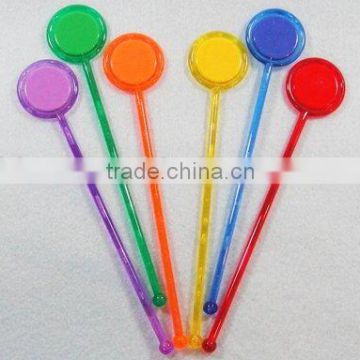 Round shape swizzle stick / muddler / plastic round shape stirrer / drink stirrer
