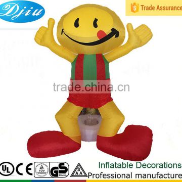 DJ-151 4ft yellow smile pet standing patio inflatable mascot decoration