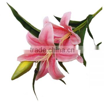 Cheap Wholesale Artificial Quality pink real touch lily flower