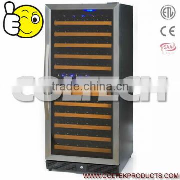 110 bottles Fan Circulated Air-cooling Wine cooler,Dual Temp.Zone