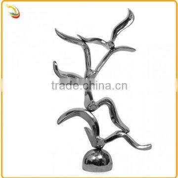 Modern Metal Polished Stainless Steel Abstract Bird Sculpture For Sale