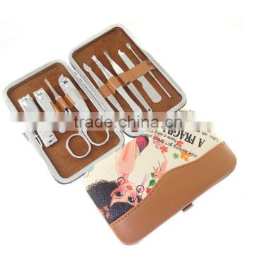 Hot 9 Pieces Manicures Set with Leather Case