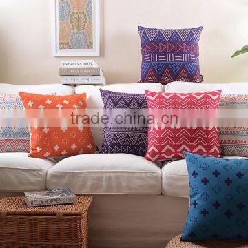 colourful geometric design cushion cover wholesale chevron pattern decorative pillow case