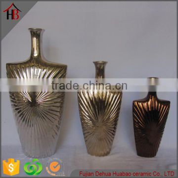 fancy decoration craft plating ceramic vase