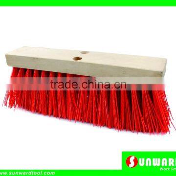 Flat Wooden Block Scavenger Broom with Two Tapered Handle Holes,400mm