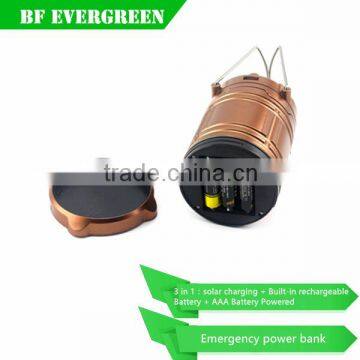 Waterproof 6LED Solar or 3*AAA battery portable light hand lantern led Emergency Lantern