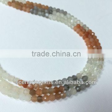 #178ANM Natural Gemstone Sheded Faceted Loose Beads Moonstone