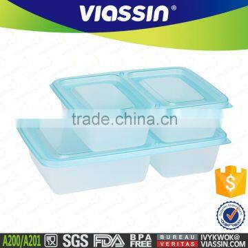 A200 2 compartment Plastic Lid Storage Food Container1000mlx2