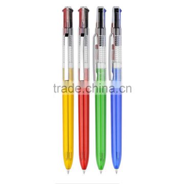 Multi-colored solid colored ball pen , 3 color pen plastic ball point pen for gifts