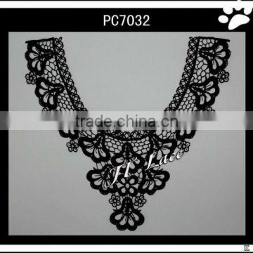 Guangzhou black polyester lace collar for lady dress(PC7032)