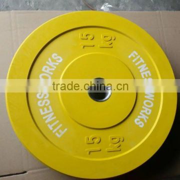 Colourful olympic bumper weight plate for fitness gym