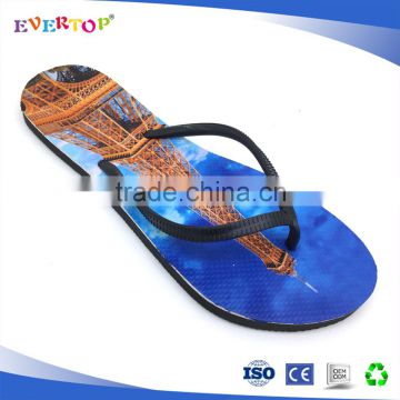 Evertop 2017 new design model with heat transfer printing sublimation best flip flops for women
