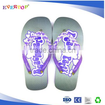 2016 best selling comfortable custom flip flops and simple purple one dollar children slipper