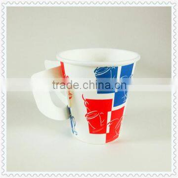 4oz disposable custom logo printed tasting coffee paper cup with handle