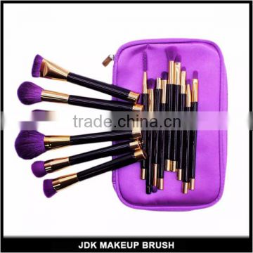 JDK 15pcs Purple Make Up Brushes Set Best PRO Makeup Brush Kit with Bag