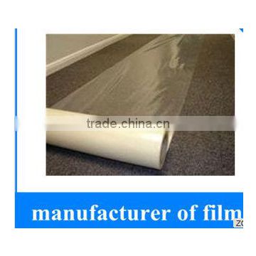 Clear protective plastic film for carpet