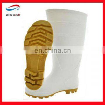 white shining pvc rain boot