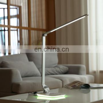 Hot sale wireless charger led desk lamp with USB and RGB night light base for bedroom