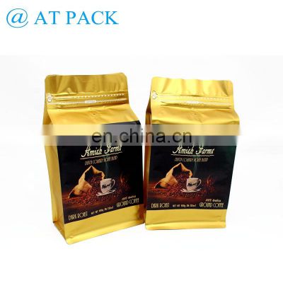 Custom Printed Flat Bottom 12 oz/18 oz Aluminum Foil Coffee Packaging Bag