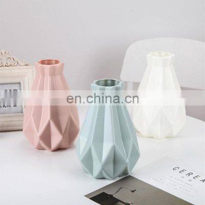 Plastic Flower Vase Decoration Home White Imitation Ceramic Flower Pot Nordic Decoration Vases for Flowers