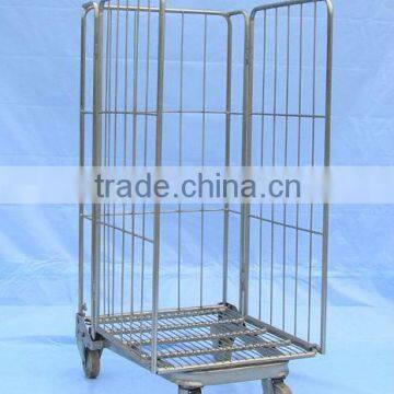 3 sides nesting roll container, foldable,zinc plated treatment