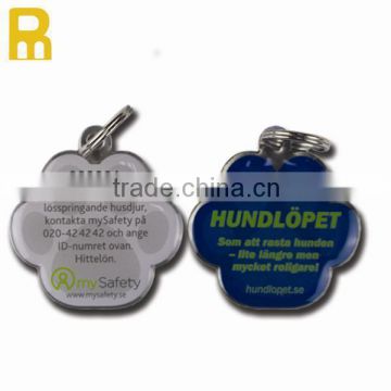 Custom shaped metal id tag keychain with laser qr code id number info