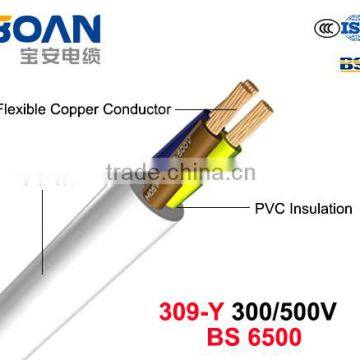 309-Y Electric Wire 300/500V Flexible Cu/PVC/PVC (BS 6500)