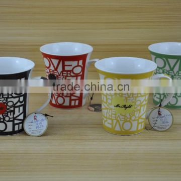 14OZ love story decal full printed ceramic mug, shiny surface new bone china coffee cup, KL5001-11022