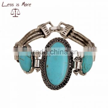 Elegant Stretch Resin Charm Turquoise Bracelet Bangles