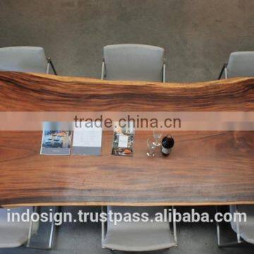 Solid wood dining tables of unique Suar-wood