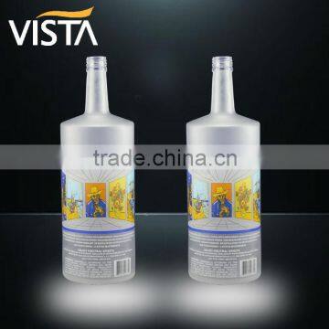 1500ml white frosted vodka glass bottle