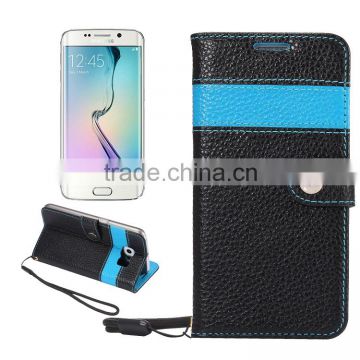 For Samsung Galaxy S6 Edge New Genuine Real Leather Card Holder Flip Wallet Case Cover