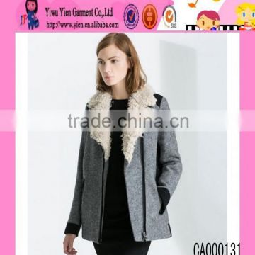 Fashion USA Hot Fur Collar Warm Overcoat Custom Slim Casual Keep Warm Winter Overcoat For Women