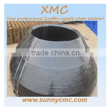 Mn13Cr2 Mn18Cr2 cone crusher concave high manganese spare parts for PYZ900