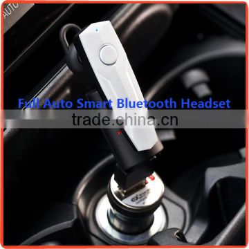 Car full auto smart wireless bluetooth headset with charging base for car driver