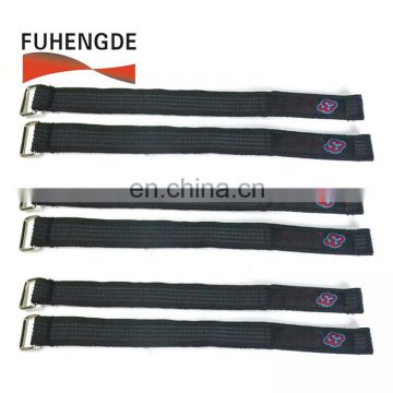 Logo printing Non slipping rubber battery strap with hook and loop fastener
