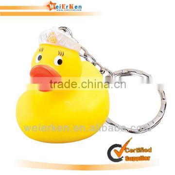soft pvc soft rubber keychain,duck shape for promotion