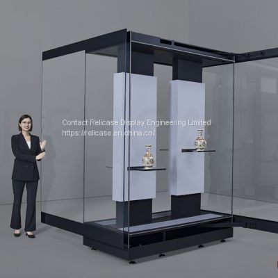 Rotation opening museum Freestanding display cases
