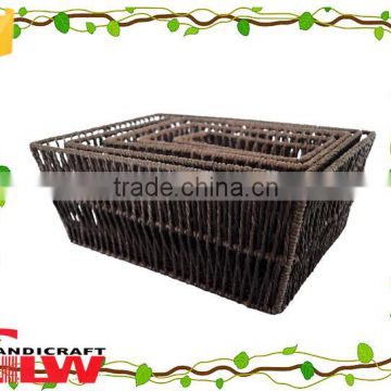 Beautiful vertical weave hollow design seagrass storage basket for bath sets,decorative seagrass basket