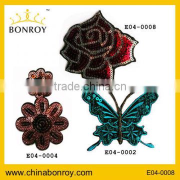 Cheap spangle/sequin patch / wholesale embroidered patches